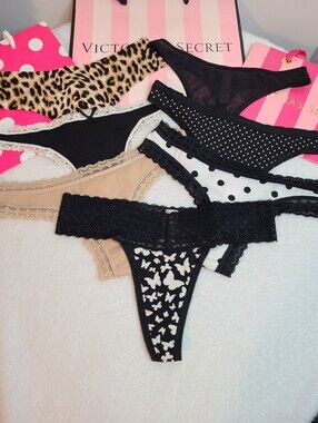 VTG Victoria's Secret 7pc Assorted Thong Panties Bundle Size XS Extra Small